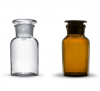 Склянки для реактивов 1-1: широкое горло (бесцветное / темное стекло)